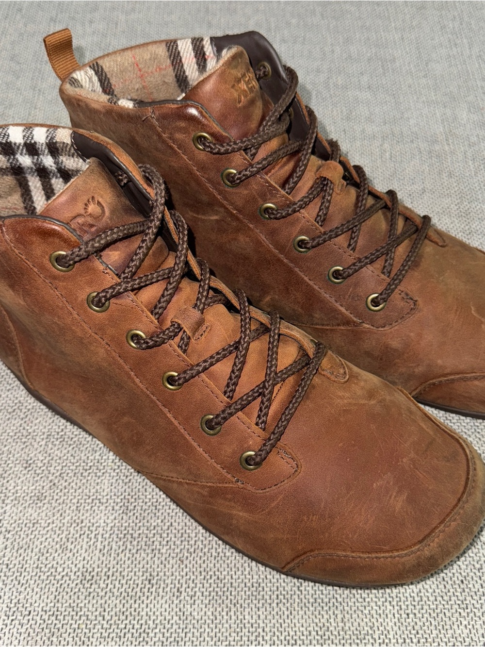 Xero Shoes Size 12 Men's Denver Leather Lace-Up Barefoot Hiking Boots Brown